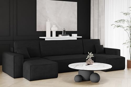 Kaiser Möbel, Ecksofa mit schlaffunktion, mit Bettkasten, Schlafsofa Best, Designer U-Form Sofa, Modern Design Couch, Polsterecke, Freistehend -Dicker Cord, Schwarz Kaiser Möbel, Ecksofa mit schlaffunktion, mit Bettkasten, Schlafsofa Best, Designer U-Form Sofa, Modern Design Couch, Polsterecke, Freistehend -Dicker Cord, Schwarz von Kaiser Möbel