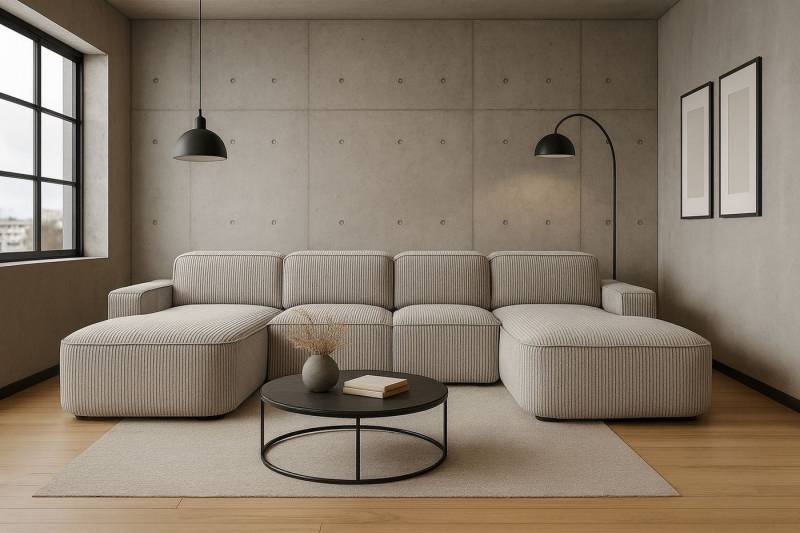 Kaiser Möbel Ecksofa Cursal Round U-Form – großes modulares Sofa mit sanften Rundungen, Einzelsofa von Kaiser Möbel