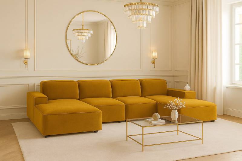 Kaiser Möbel Ecksofa Cursal U-Form – großes modulares Sofa aus hochwertigem von Kaiser Möbel