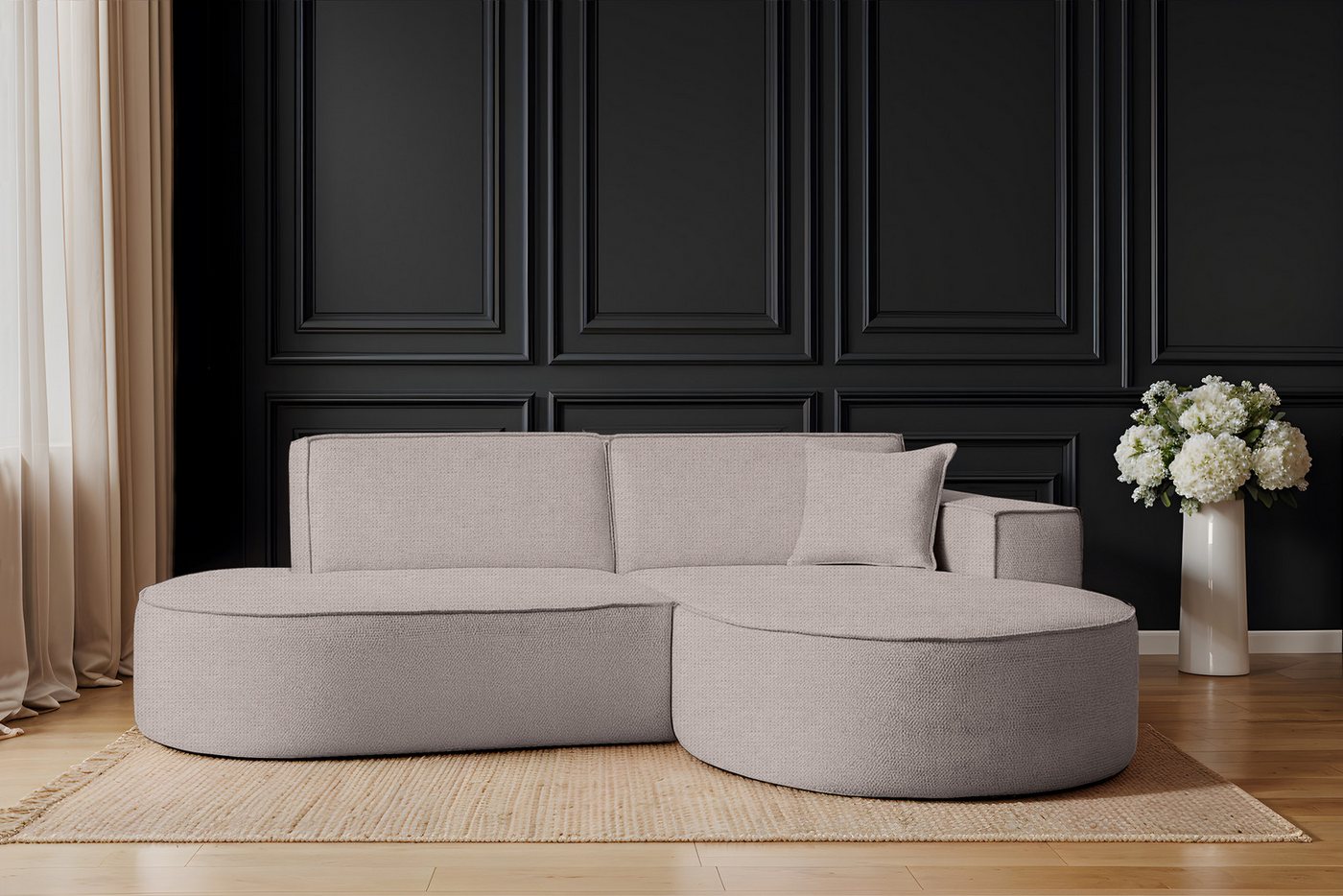 Kaiser Möbel Ecksofa Designer MODENA STUDIO stoff Artico, Einzelsofa, Minimalistisches Design mit abgerundeten Linien von Kaiser Möbel