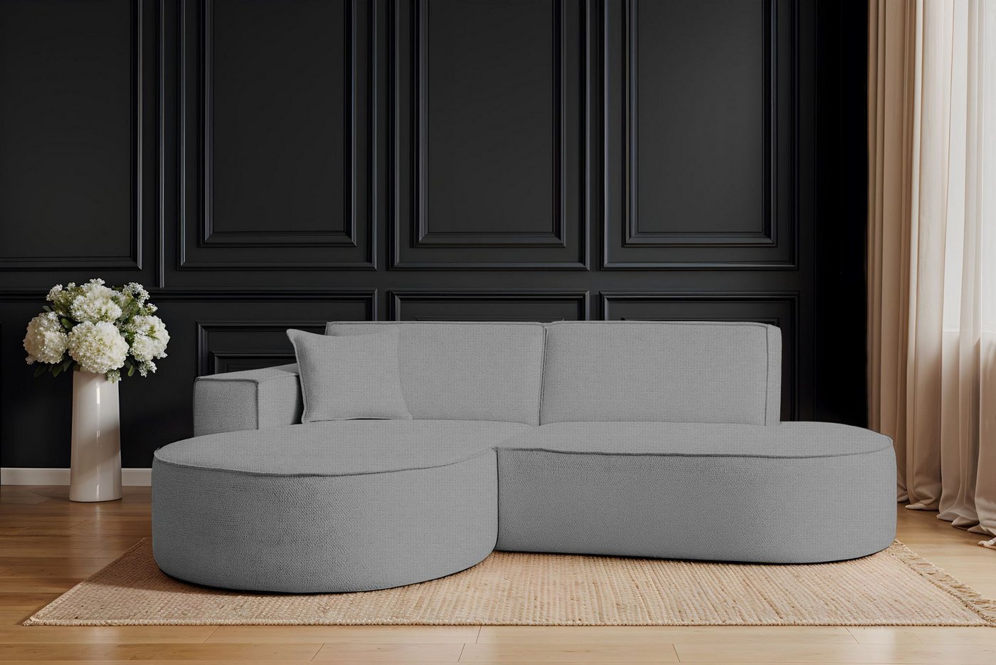 Kaiser Möbel Ecksofa Designer MODENA STUDIO stoff Artico, Einzelsofa, Minimalistisches Design mit abgerundeten Linien von Kaiser Möbel