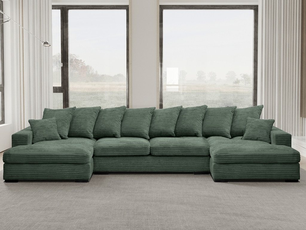 Kaiser Möbel Ecksofa Ecksofa, Sofa U-form, Couch U-form Gabon stoff Zoom, mit Relaxfunktion von Kaiser Möbel