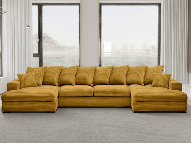 Kaiser Möbel Ecksofa Ecksofa, Sofa U-form, Couch U-form Gabon stoff Zoom, mit Relaxfunktion von Kaiser Möbel