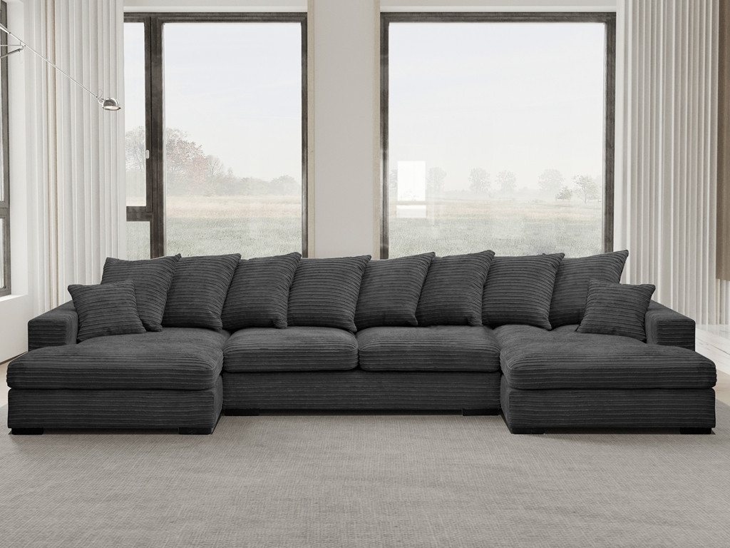 Kaiser Möbel Ecksofa Ecksofa, Sofa U-form, Couch U-form Gabon stoff Zoom, mit Relaxfunktion von Kaiser Möbel