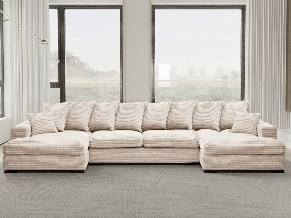 Kaiser Möbel Ecksofa Ecksofa, Sofa U-form, Couch U-form Gabon stoff Zoom, mit Relaxfunktion von Kaiser Möbel