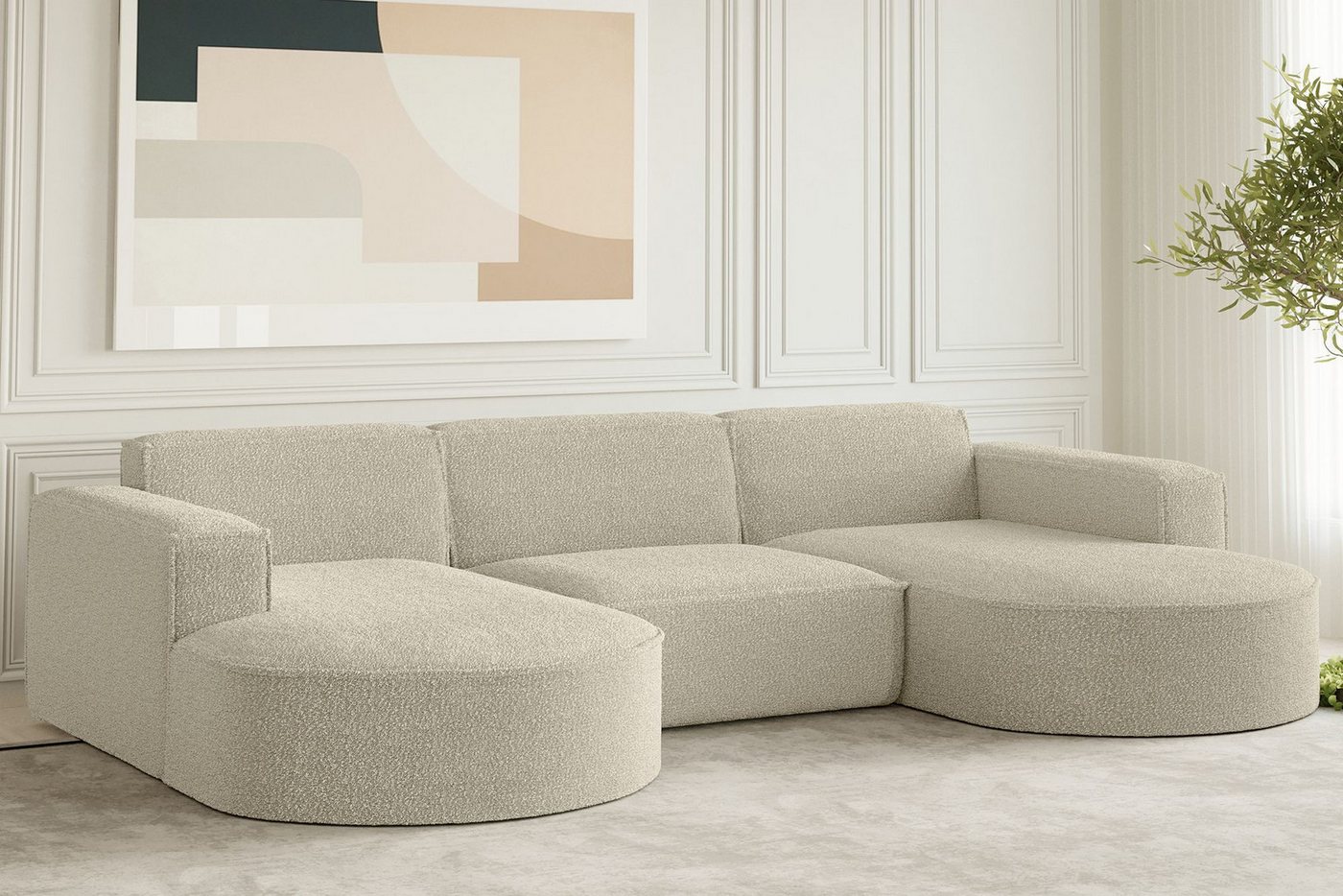 Kaiser Möbel Ecksofa Ecksofa Designer, Sofa U Form MODENA Stoff Loop Kaiser Möbel Ecksofa Ecksofa Designer, Sofa U Form MODENA Stoff Loop von Kaiser Möbel