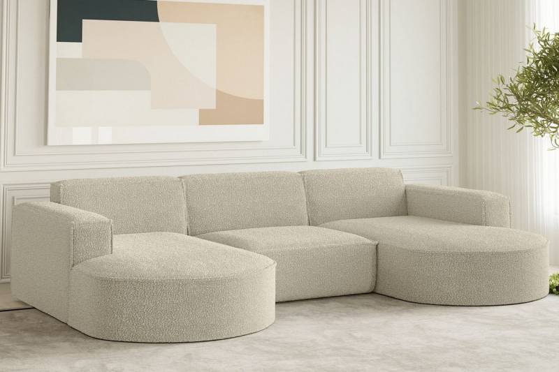 Kaiser Möbel Ecksofa Ecksofa Designer, Sofa U Form MODENA Stoff Loop von Kaiser Möbel