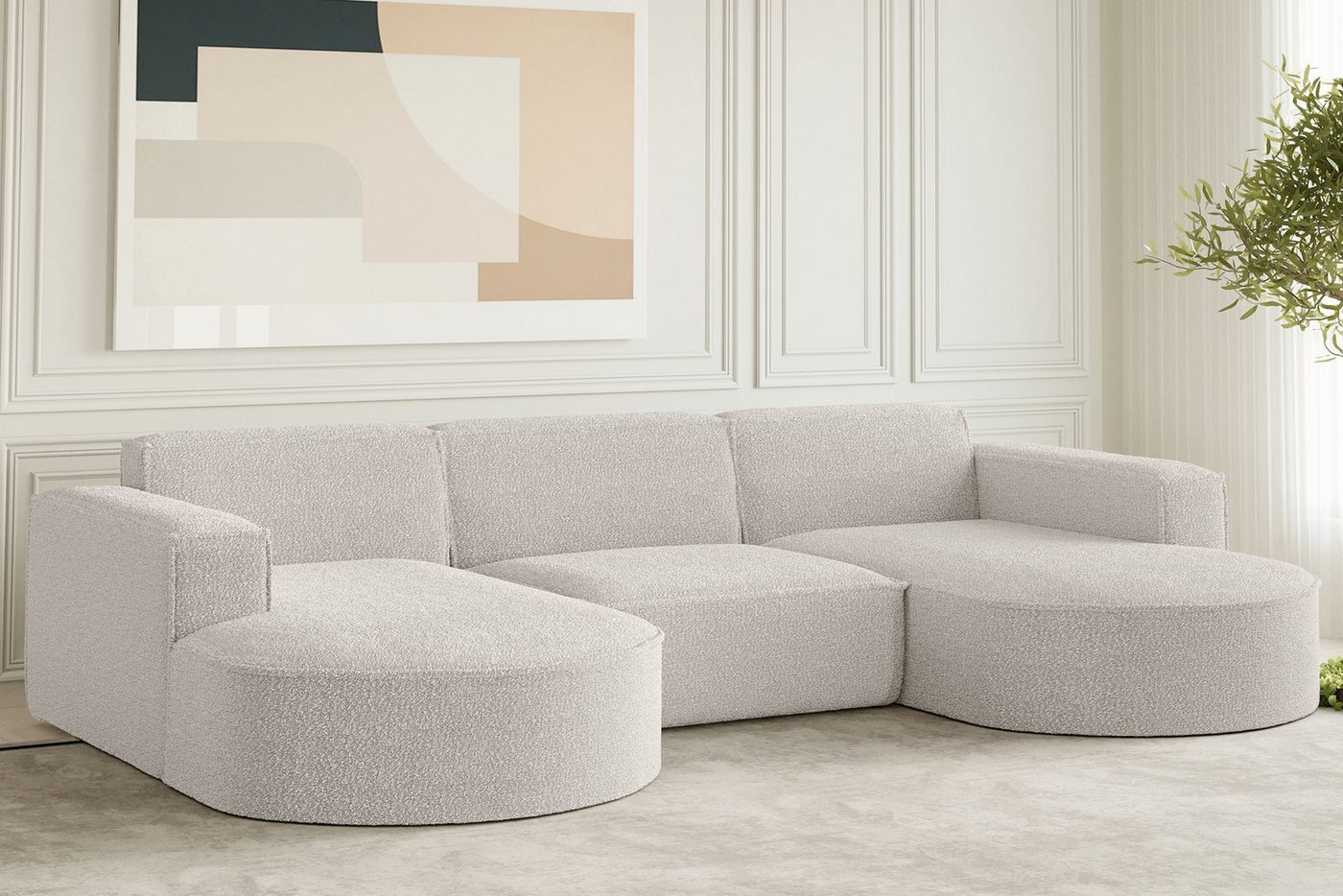Kaiser Möbel Ecksofa Ecksofa Designer, Sofa U Form MODENA Stoff Loop Kaiser Möbel Ecksofa Ecksofa Designer, Sofa U Form MODENA Stoff Loop von Kaiser Möbel