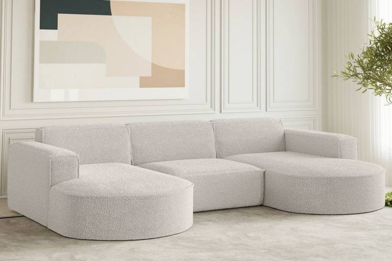 Kaiser Möbel Ecksofa Ecksofa Designer, Sofa U Form MODENA Stoff Loop von Kaiser Möbel