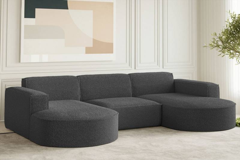 Kaiser Möbel Ecksofa Ecksofa Designer, Sofa U Form MODENA Stoff Loop von Kaiser Möbel