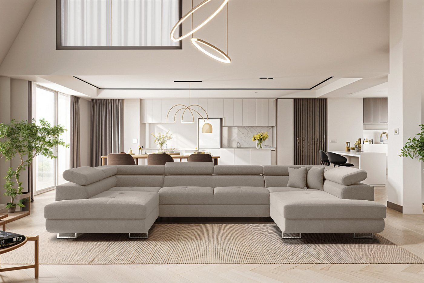Kaiser Möbel Ecksofa Falio U-förmiges mit Schlaffunktion und verstellbaren Kopfstützen, Mit Bettfunktion und Bettzeugfach Kaiser Möbel Ecksofa Falio U-förmiges mit Schlaffunktion und verstellbaren Kopfstützen, Mit Bettfunktion und Bettzeugfach von Kaiser Möbel