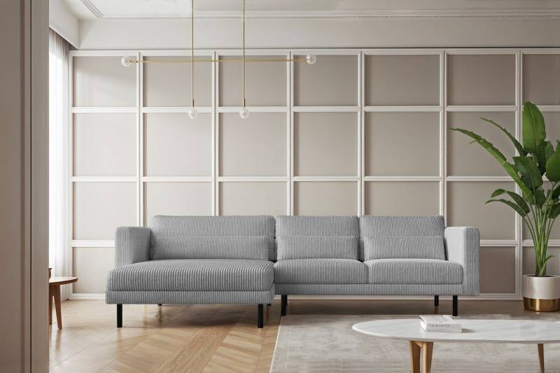 Kaiser Möbel Ecksofa L-form Dani modern und geräumig Stoff Poso und Verita, Zwei Stoffe, breite Farbpalette, komfortabel, geräumig von Kaiser Möbel
