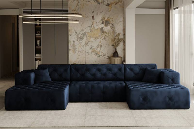 Kaiser Möbel Ecksofa LUX, stark gesteppte U-Form, weicher, eleganter Stoff Whisper, Große Auswahl an Farben für jede Einrichtung, modern und elegant von Kaiser Möbel