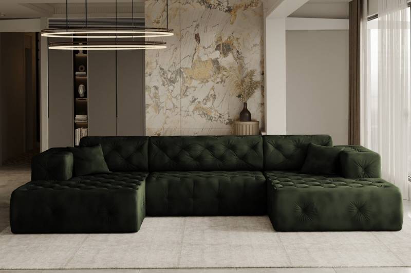 Kaiser Möbel Ecksofa LUX, stark gesteppte U-Form, weicher, eleganter Stoff Whisper, Große Auswahl an Farben für jede Einrichtung, modern und elegant Kaiser Möbel Ecksofa LUX, stark gesteppte U-Form, weicher, eleganter Stoff Whisper, Große Auswahl an Farben für jede Einrichtung, modern und elegant von Kaiser Möbel