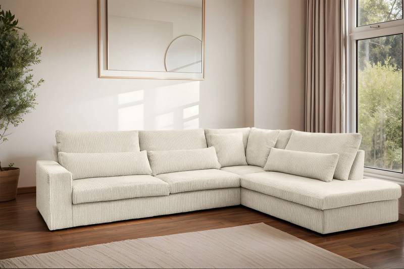 Kaiser Möbel Ecksofa SVEN in L-Form für das Wohnzimmer, Stoff Poso, Freistehend Hohe Scheuerfestigkeit Haustierfreundlich von Kaiser Möbel