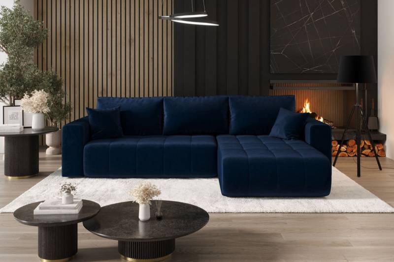 Kaiser Möbel Ecksofa Sofa L-form mit Schlaffunktion im Veloursstoff Monolith modernes MILO, L-Form,Samtweiche Veloursoberfläche,Wasserabweisender Stoff Monolith von Kaiser Möbel