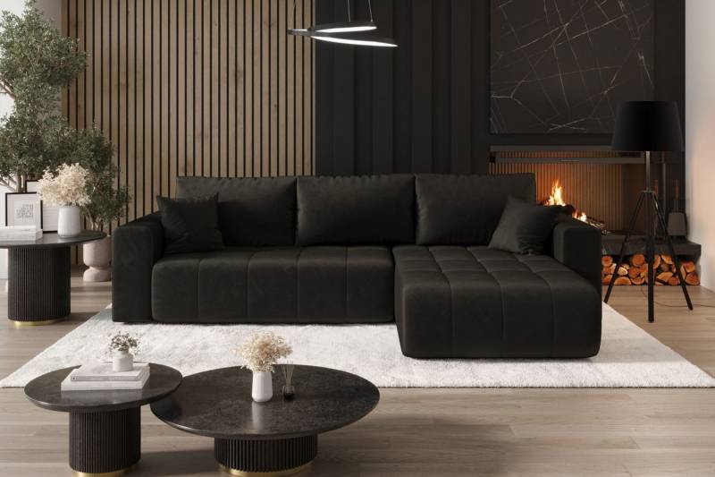 Kaiser Möbel Ecksofa Sofa L-form mit Schlaffunktion im Veloursstoff Monolith modernes MILO, L-Form,Samtweiche Veloursoberfläche,Wasserabweisender Stoff Monolith Kaiser Möbel Ecksofa Sofa L-form mit Schlaffunktion im Veloursstoff Monolith modernes MILO, L-Form,Samtweiche Veloursoberfläche,Wasserabweisender Stoff Monolith von Kaiser Möbel