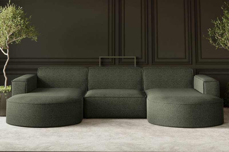 Kaiser Möbel Ecksofa Sofa U form, Couch MODENA U STUDIO stoff Neve, Poso, Quelle, Salvador von Kaiser Möbel