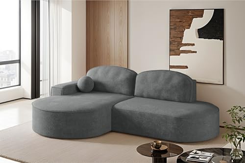 Kaiser Möbel - Ecksofa mit Schlaffunktion und Bettkasten - Eckcouch - Sofa L Form, Wohnlandschaft - Bequemes Sofa mit Ottomane - Modena Runden Anthrazit, Arena Links Kaiser Möbel - Ecksofa mit Schlaffunktion und Bettkasten - Eckcouch - Sofa L Form, Wohnlandschaft - Bequemes Sofa mit Ottomane - Modena Runden Anthrazit, Arena Links von Kaiser Möbel