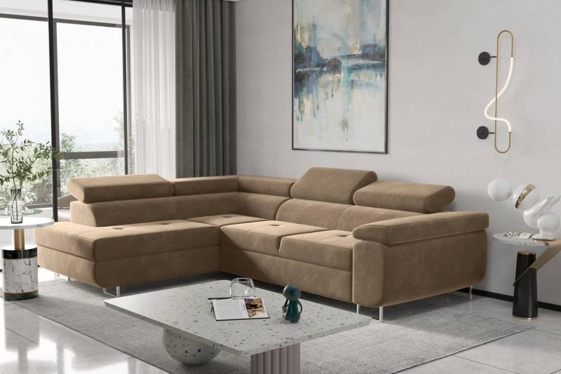 Kaiser Möbel Ecksofa mit schlaffunktion und bettkasten Eckcouch ATOM verschiedene Farben von Kaiser Möbel