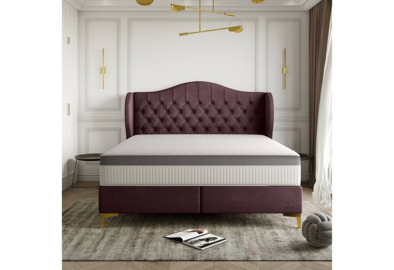 Kaiser Möbel Polsterbett LEGEND Bett mit Kokos-Taschenmatratze,Klassisches Designerbett (Bett mit Matratze), Mit Matratze und Bezug von Kaiser Möbel
