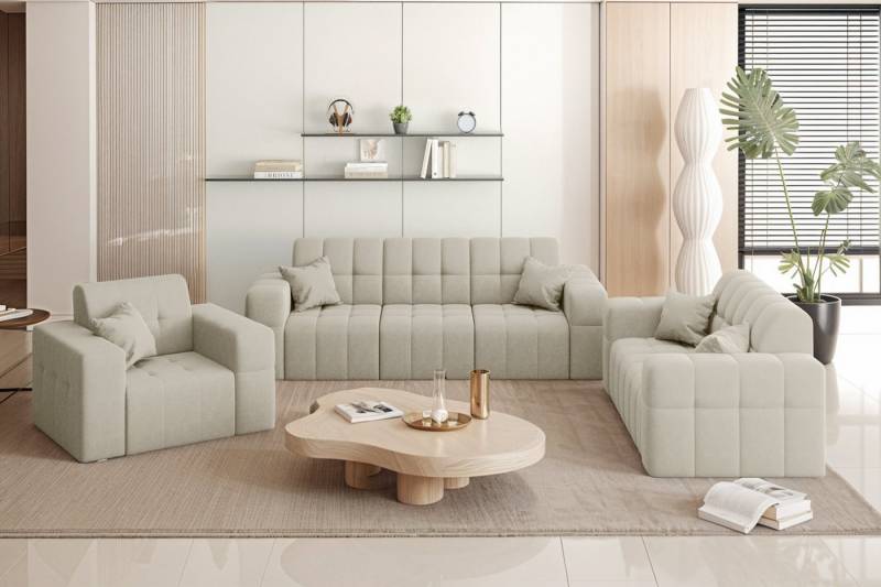 Kaiser Möbel Loungeset Couchgarnitur NIMES - Sofagarnitur 3-2-1, breite Farbpalette von Kaiser Möbel