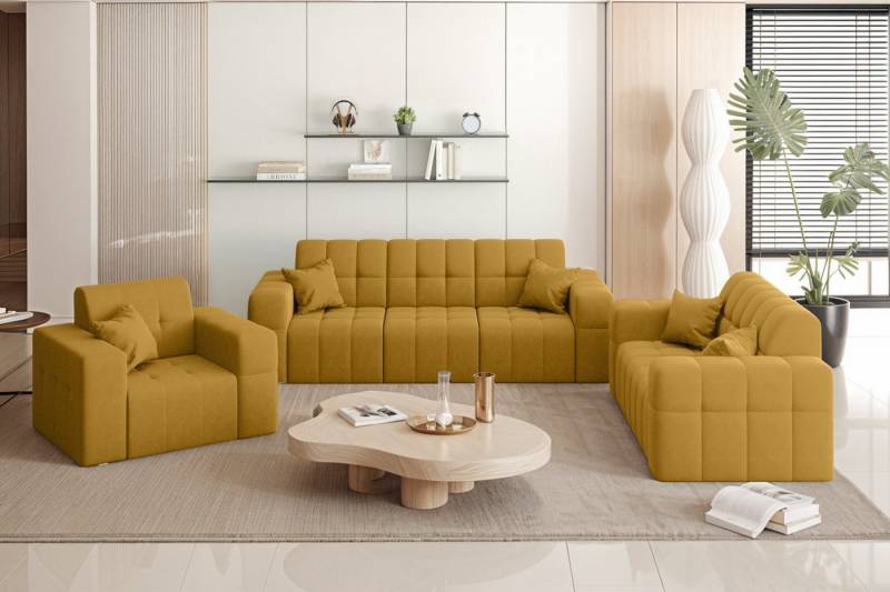 Kaiser Möbel Loungeset Couchgarnitur NIMES - Sofagarnitur 3-2-1, breite Farbpalette von Kaiser Möbel