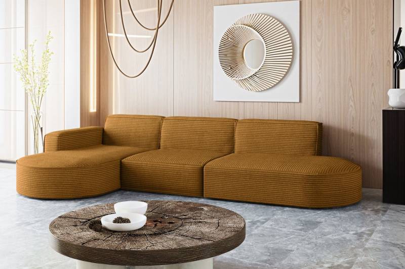 Kaiser Möbel Ecksofa Designer, Sofa L form MODENA stoff Poso, Dekorative Kissen, viele Farben, bequem von Kaiser Möbel