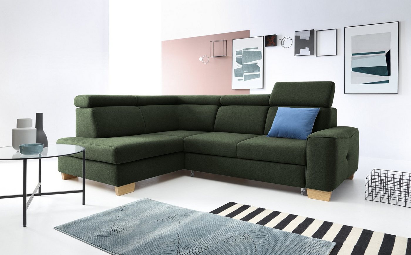 Kaiser Möbel Ottomane Ecksofa, Eckcouch, Ecksofa BARDO, mit Relaxfunktion, Made in Europe von Kaiser Möbel