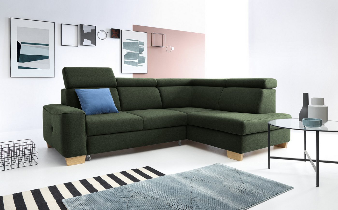 Kaiser Möbel Ottomane Ecksofa, Eckcouch, Ecksofa BARDO, mit Relaxfunktion, Made in Europe von Kaiser Möbel