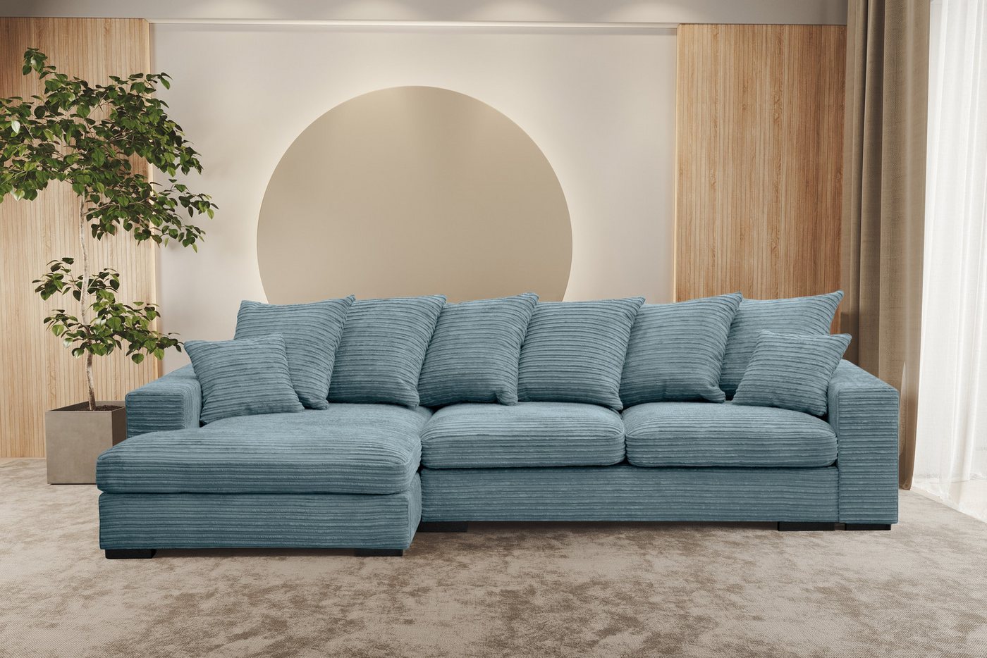 Kaiser Möbel Ottomane Ecksofa Sofa L-form, Couch L-form Gabon stoff Zoom Ottomane von Kaiser Möbel