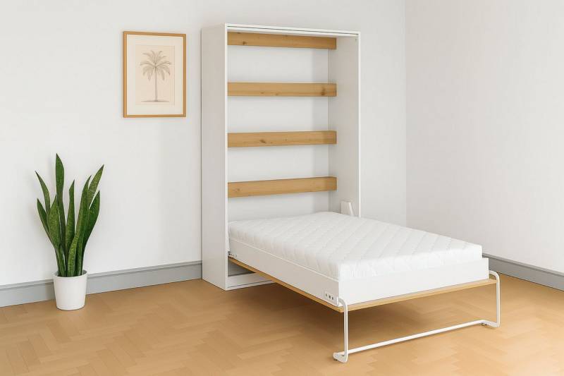 Kaiser Möbel Schrankbett Schrankbett Perfekt vertikales Bett mit Stil und Funktion Klappbett mit LED, vertikalem Mechanismus und platzsparendem Design von Kaiser Möbel