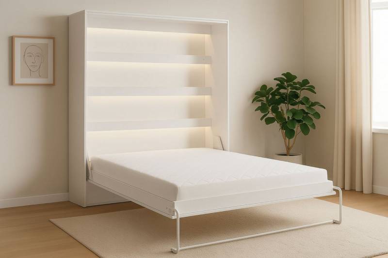 Kaiser Möbel Schrankbett Schrankbett Perfekt vertikales Bett mit Stil und Funktion Klappbett mit LED, vertikalem Mechanismus und platzsparendem Design von Kaiser Möbel