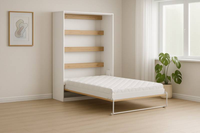 Kaiser Möbel Schrankbett Schrankbett Perfekt vertikales Bett mit Stil und Funktion Klappbett mit LED, vertikalem Mechanismus und platzsparendem Design von Kaiser Möbel