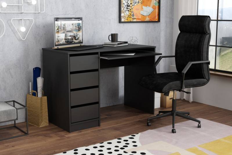 Kaiser Möbel Schreibtisch Arbeitstisch Bürotisch Laptop GREGORY 110x55 vm viele farben, Breite 110 cm, Tischplatte aus hochwertiger laminierter Platte von Kaiser Möbel