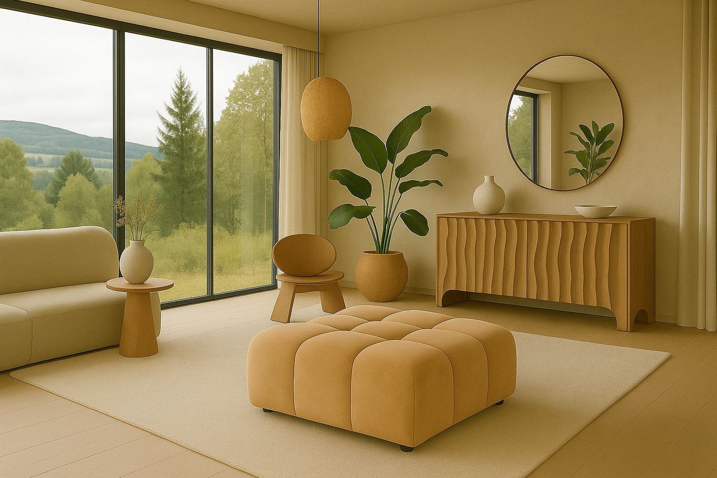 Kaiser Möbel Sitzhocker luxuriöser,Modulhocker im Veloursdesign im Stoff Bluvel BOLLA (Einzelhocker der BOLLA-Serie), Bubble-Design / abgerundete Form,Luxuriöse Samtoberfläche von Kaiser Möbel