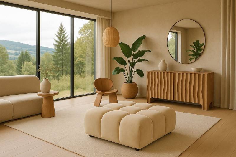 Kaiser Möbel Sitzhocker luxuriöser,Modulhocker im Veloursdesign im Stoff Bluvel BOLLA (Einzelhocker der BOLLA-Serie), Bubble-Design / abgerundete Form,Luxuriöse Samtoberfläche von Kaiser Möbel