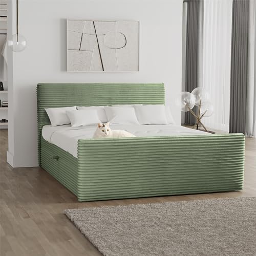 Kaiser Möbel Trento Boxspringbett mit bettkasten und Topper 120 x 200 cm Matratze Doppelbett Bettgestell Stilvoll Schlafzimmer Rahmenbettgestell Stoff Velo Olive Kaiser Möbel Trento Boxspringbett mit bettkasten und Topper 120 x 200 cm Matratze Doppelbett Bettgestell Stilvoll Schlafzimmer Rahmenbettgestell Stoff Velo Olive von Kaiser Möbel