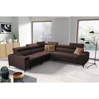 Designer-Ecksofa mit Schlaffunktion und Bar greco iii Avra Braun Links von Kaiser