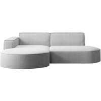 Ecksofa Designer MODENA STUDIO stoff Dicker cord Poso Hellgrau Links von Kaiser