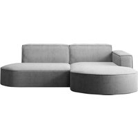 Ecksofa Designer MODENA STUDIO stoff Dicker cord Poso Silber Rechts von Kaiser