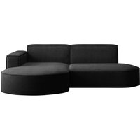 Ecksofa Designer modena studio stoff Dicker cord Poso Schwarz Links von Kaiser