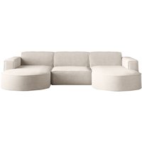 Ecksofa Designer modena u studio stoff Dicker cord Poso Beige von Kaiser