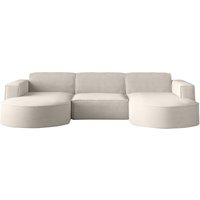 Ecksofa Designer modena u studio stoff Dicker cord Poso Ecru von Kaiser