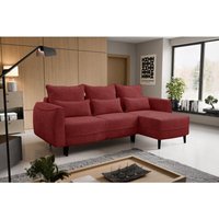 Ecksofa Selio mit Schlaffunktion und Bettzeugcontainer Rotwein Rechts von Kaiser