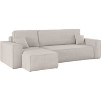 Kaiser - Ecksofa mit schlaffunktion und bettkasten, Eckcouch best stoff Poso Dicker Cord viele farben Beige l von Kaiser