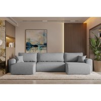 Ecksofa mit schlaffunktion und bettkasten, Sofa U-form, Couch U-form CAPRI Neve Grau von Kaiser