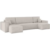 Ecksofa mit schlaffunktion und bettkasten, Sofa U-form, Couch U-form best Cord Beige von Kaiser