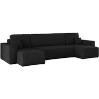 Ecksofa mit schlaffunktion und bettkasten, Sofa U-form, Couch U-form best Cord Schwarz von Kaiser