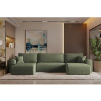 Kaiser - Ecksofa mit schlaffunktion und bettkasten, Sofa U-form, Couch U-form capri Poso Hellgrün von Kaiser